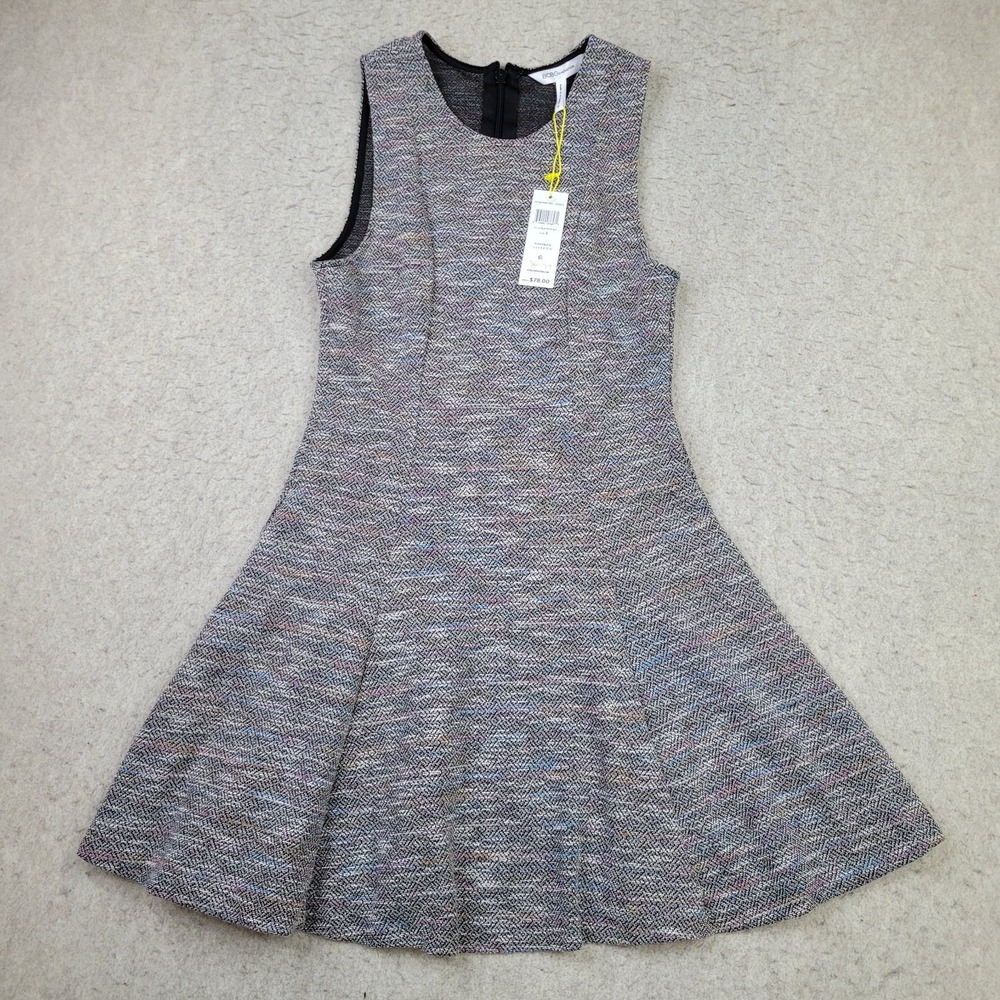 BCBGeneration Fit & Flare Skater Dress Womens Size 6 Gray Sleeveless NEW